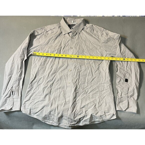 Marc Ecko Cut & Sew Shirt Mens Large Black Button Up Long Sleeve Cotton Dress - Picture 9 of 10